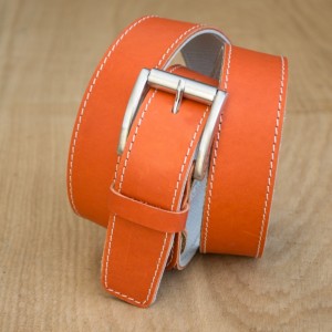 CEINTURE CUIR ORANGE| La french